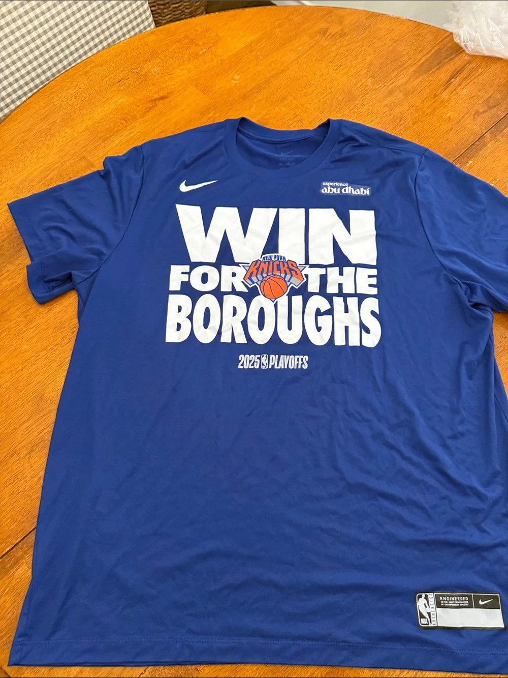 Nike Blue 'Win for the Boroughs' Knicks Playoffs T-Shirt xxl